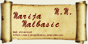 Marija Malbašić vizit kartica